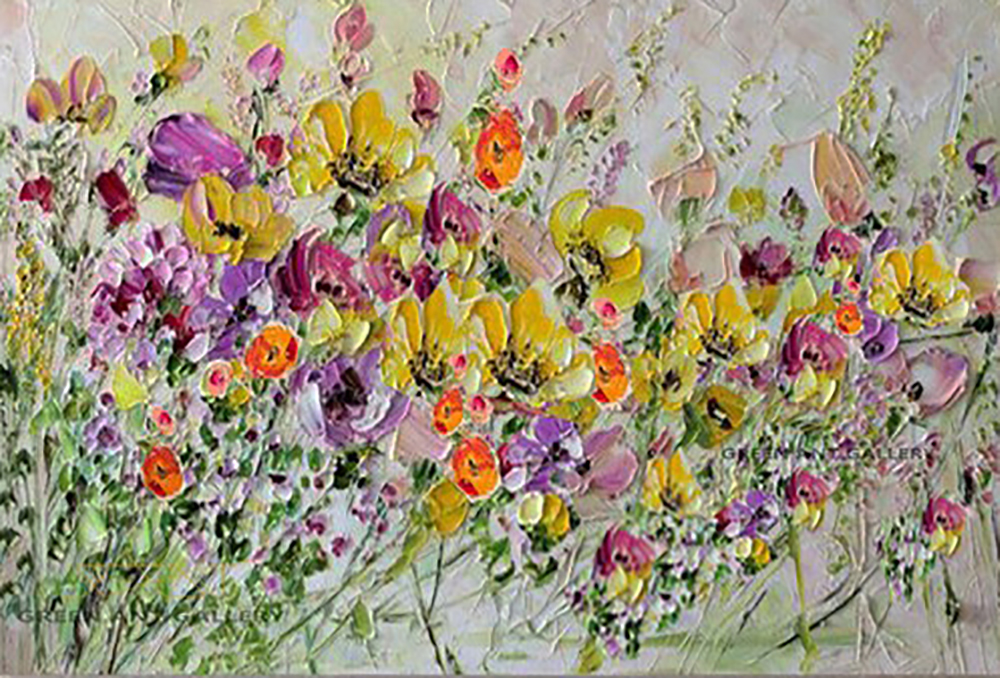 Flowers painting on canvas FLO0167
