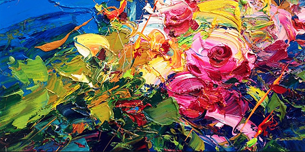 Flowers painting on canvas FLO0171