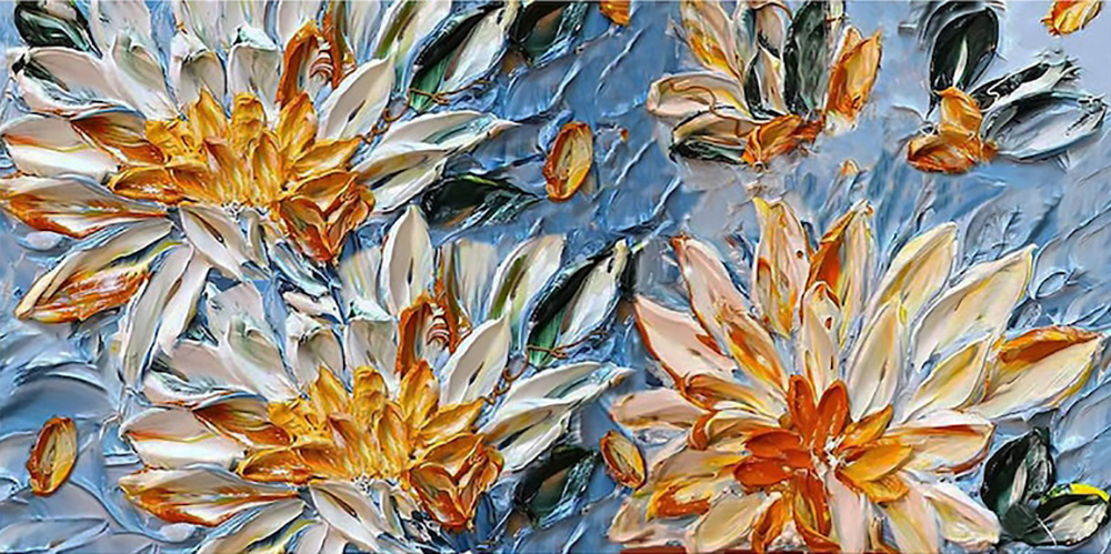 Flowers painting on canvas FLO0172
