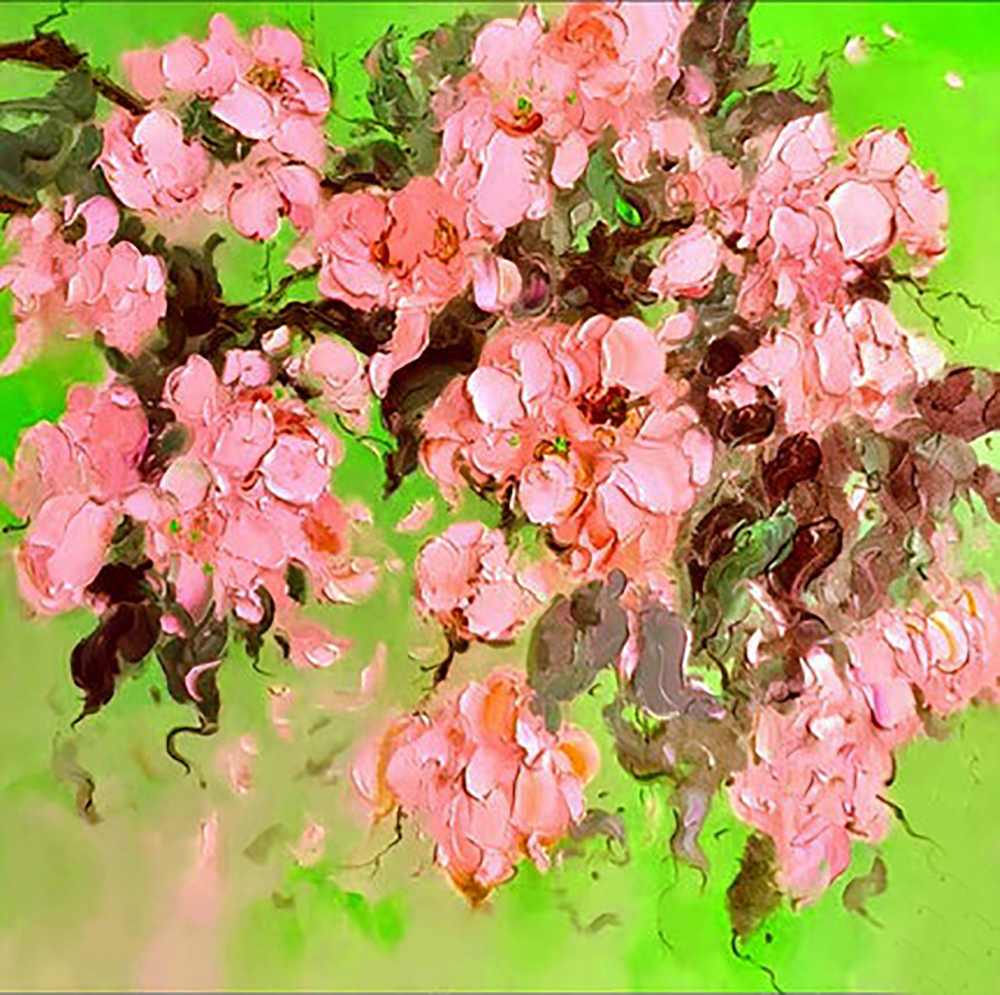 Flowers painting on canvas FLO0176