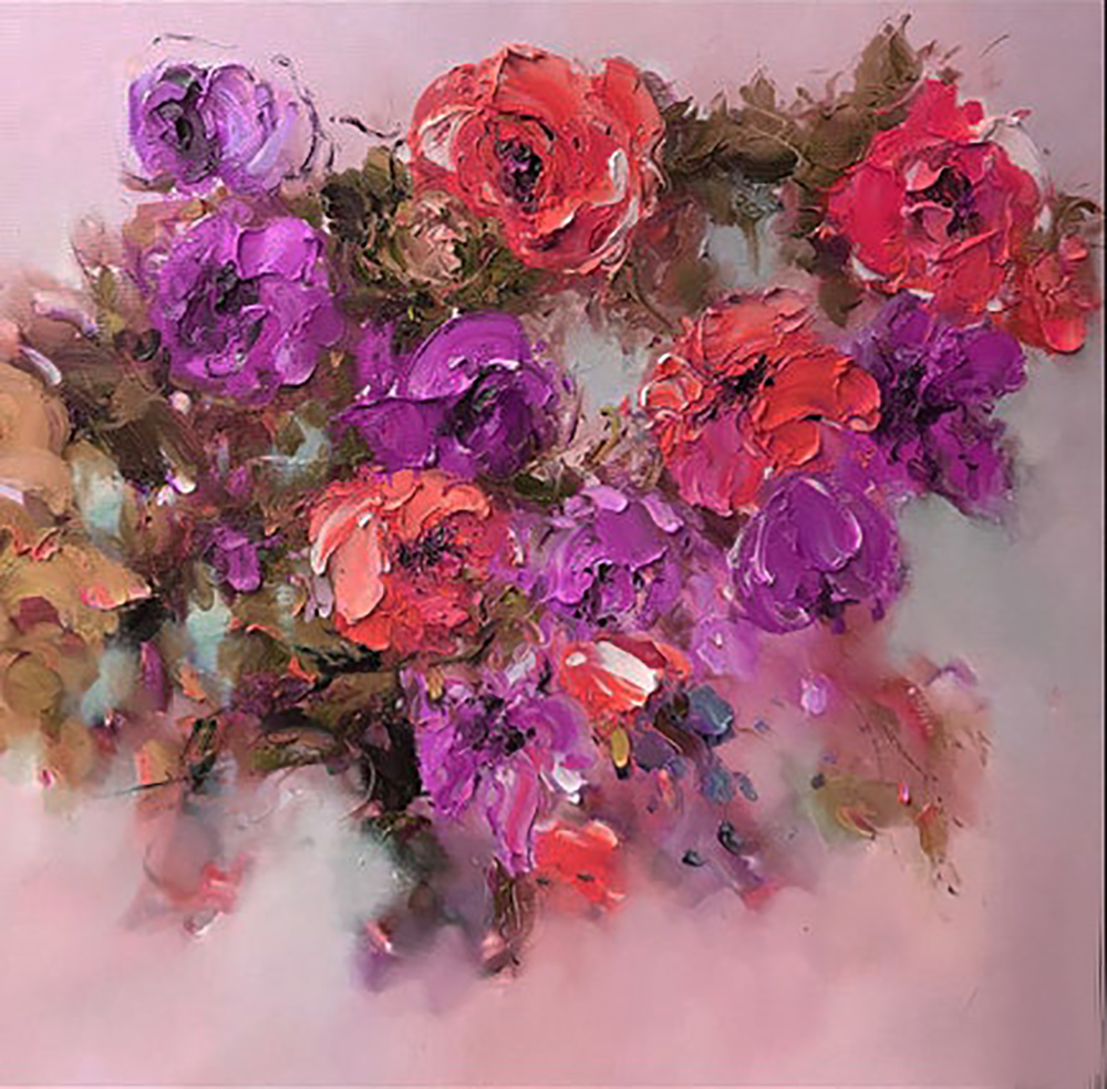 Flowers painting on canvas FLO0179