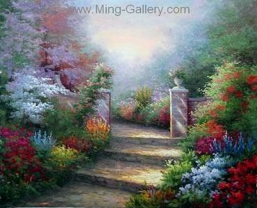 GAR0025 - Oil painting of Garden for Sale