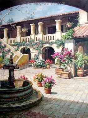 GAR0039 - Oil painting of Garden for Sale