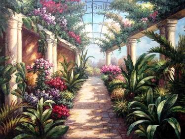 GAR0040 - Oil painting of Garden for Sale