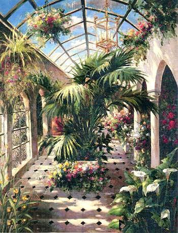 GAR0041 - Oil painting of Garden for Sale
