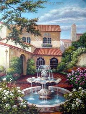 GAR0042 - Oil painting of Garden for Sale
