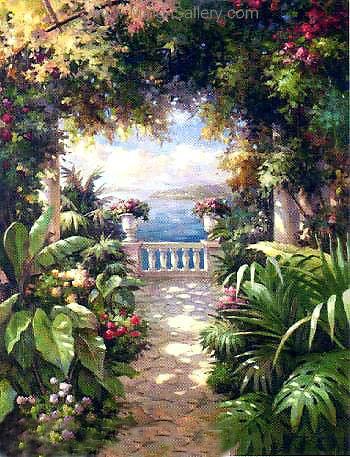 GAR0044 - Oil painting of Garden for Sale