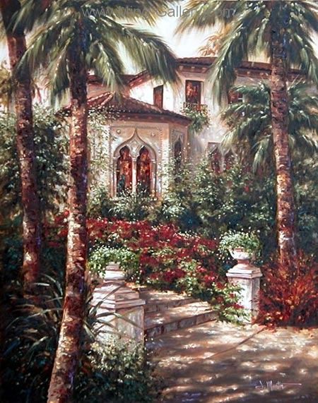 GAR0049 - Oil painting of Garden for Sale