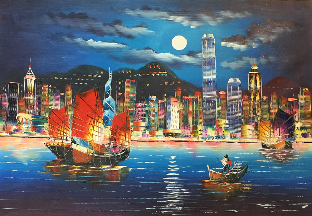 Hong Kong painting on canvas HKG0001