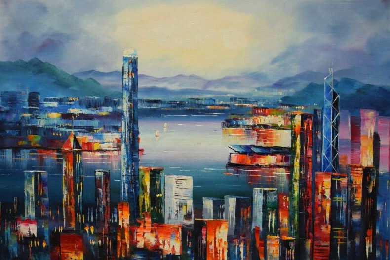 Hong Kong painting on canvas HKG0002