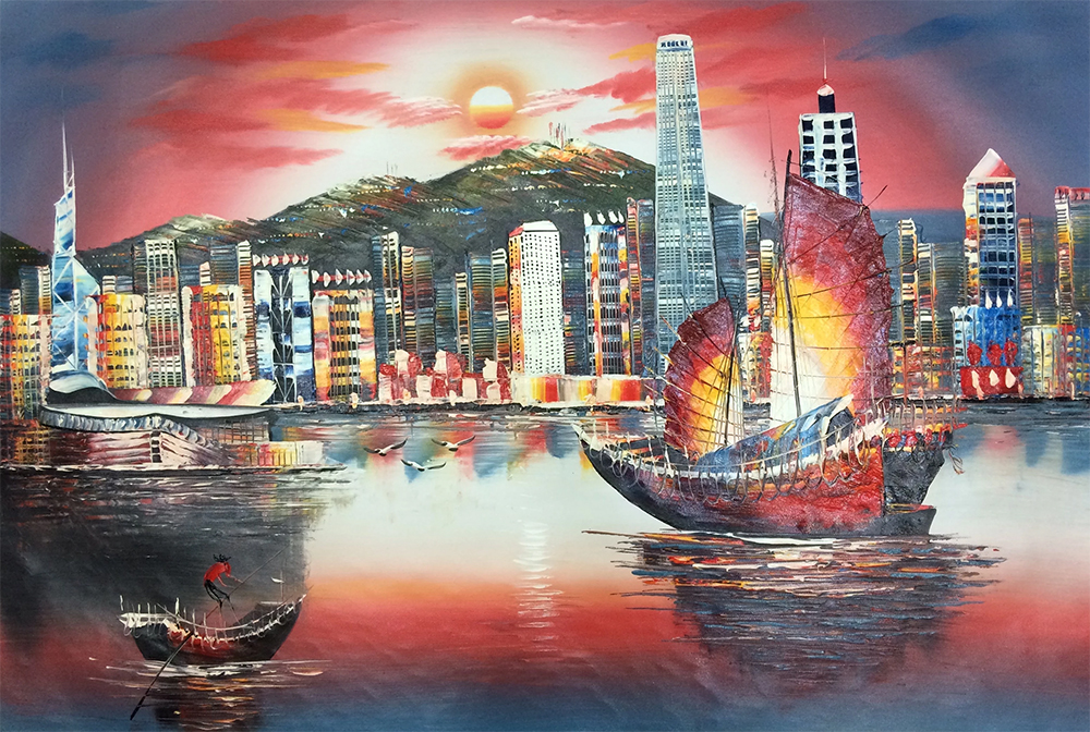 Hong Kong painting on canvas HKG0003