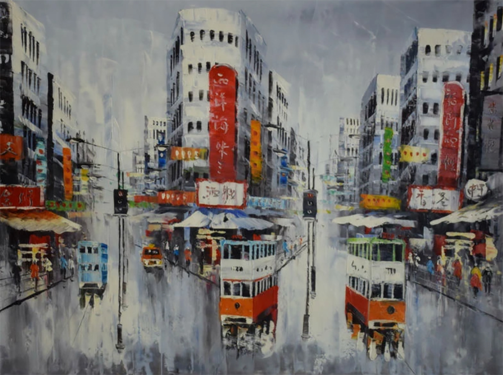 Hong Kong painting on canvas HKG0005