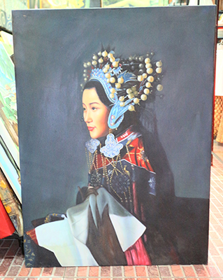 Paintings In Stock Traditional Lady  painting on canvas INS0026