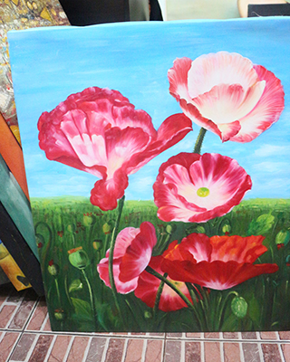 Paintings In Stock Flowers  painting on canvas INS0054