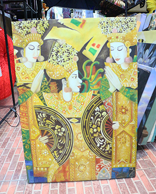Paintings In Stock Bali Ladies  painting on canvas INS0072