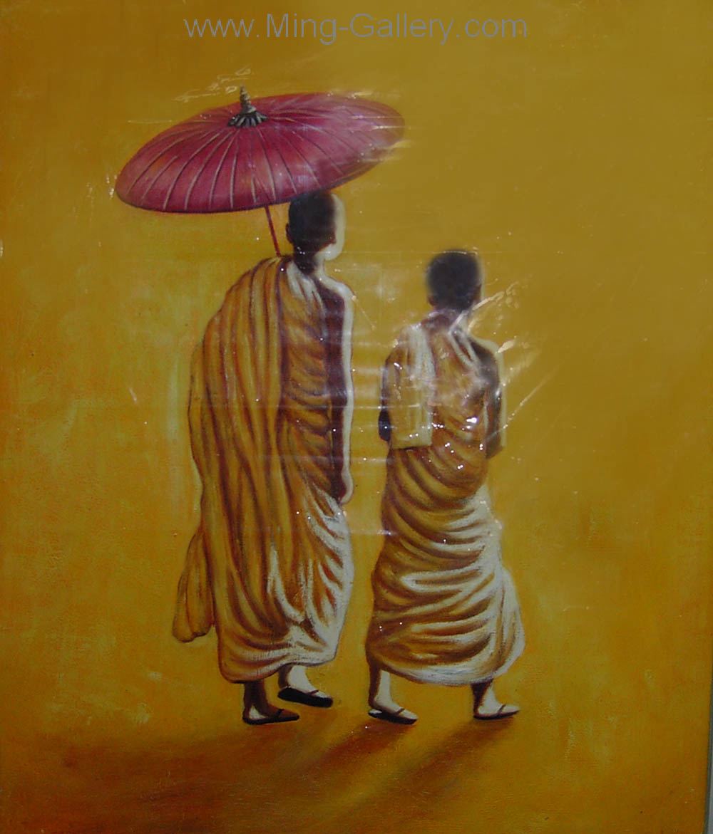 Buddhist Monk painting on canvas MNK0009