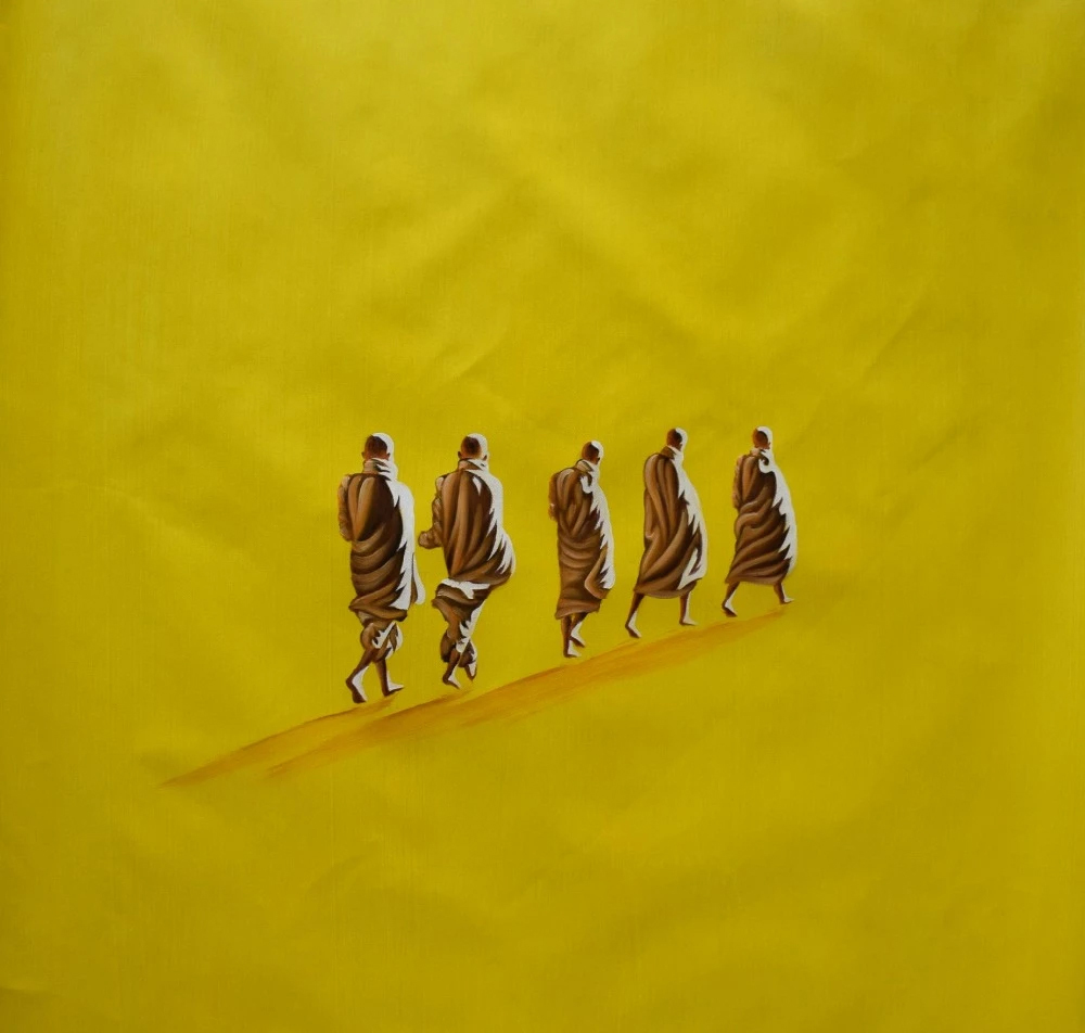 Buddhist Monk painting on canvas MNK0011