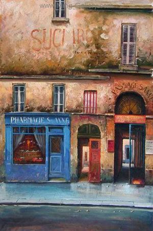 OSF0001 - Oil Painting of Old Shopfront