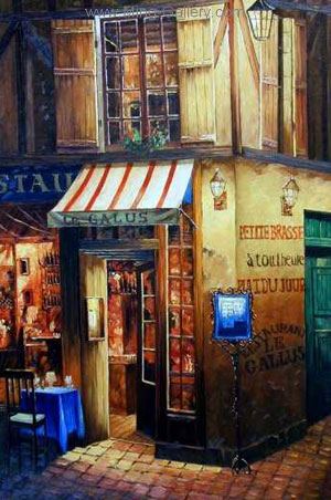 OSF0007 - Oil Painting of Old Shopfront
