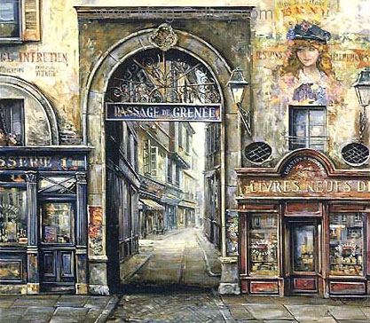 Old French Shopfront painting on canvas OSF0012