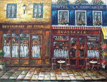 Old French Shopfront painting on canvas OSF0015