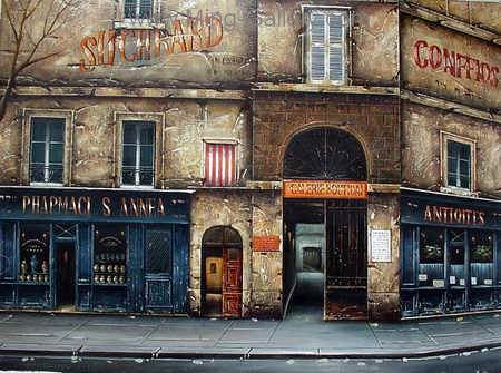 Old French Shopfront painting on canvas OSF0018