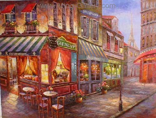 Old French Shopfront painting on canvas OSF0022