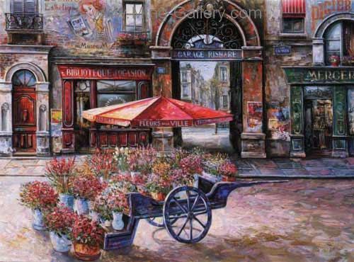 Old French Shopfront painting on canvas OSF0023