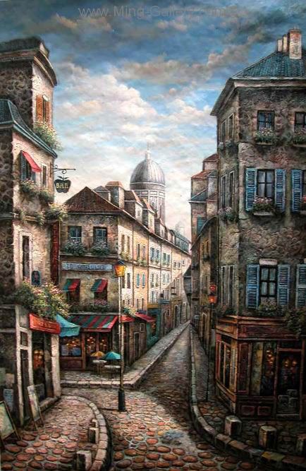 Old French Shopfront painting on canvas OSF0031