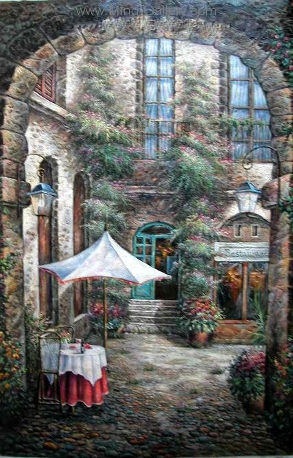 Old French Shopfront painting on canvas OSF0032