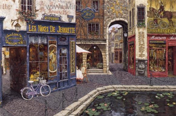 Old French Shopfront painting on canvas OSF0038