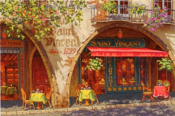 Old French Shopfront painting on canvas OSF0040