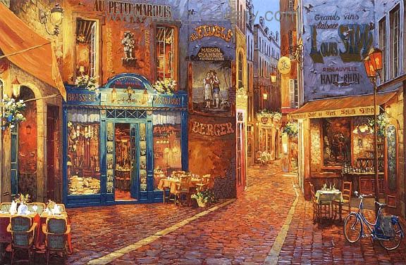 Old French Shopfront painting on canvas OSF0041
