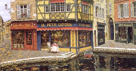 Old French Shopfront painting on canvas OSF0042