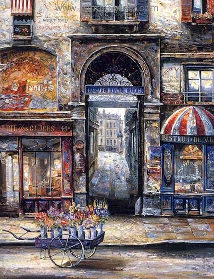 Old French Shopfront painting on canvas OSF0046