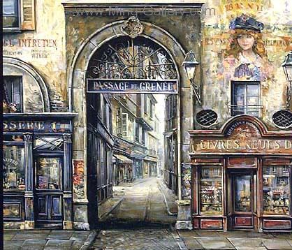Old French Shopfront painting on canvas OSF0048