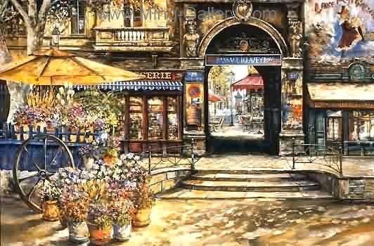 Old French Shopfront painting on canvas OSF0050