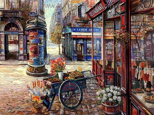 OSF0052 - Oil Painting of Old Shopfront