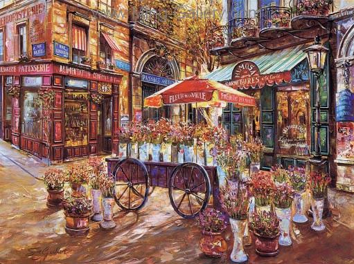 Old French Shopfront painting on canvas OSF0053