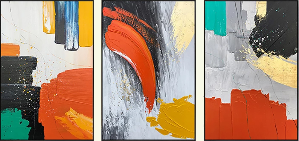 Group Painting Sets Abstract 3 Panel painting on canvas PAA0004