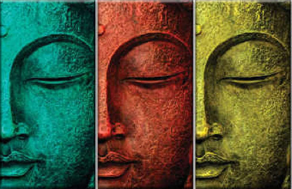 Group Painting Sets Buddha 3 Panel painting on canvas PAB0007