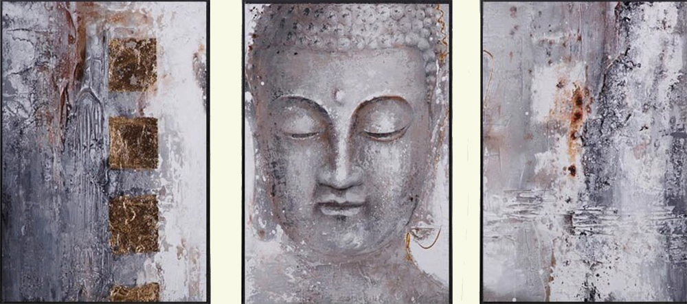 Group Painting Sets Buddha 3 Panel painting on canvas PAB0008