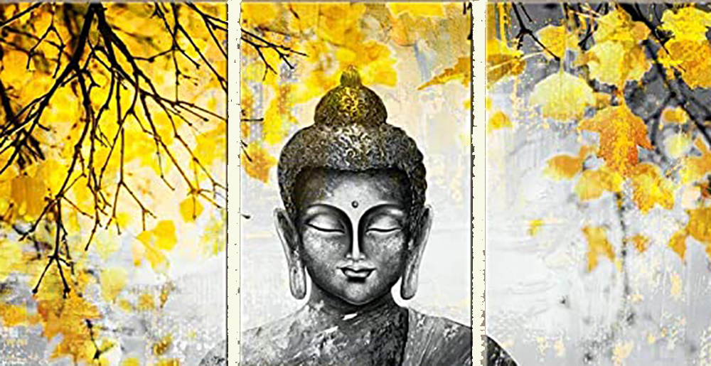 Group Painting Sets Buddha 3 Panel painting on canvas PAB0009