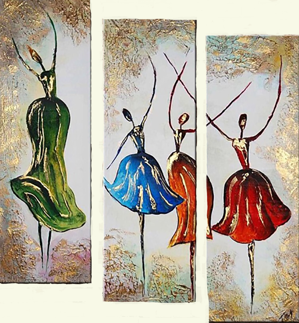 Group Painting Sets Dancing 3 Panel painting on canvas PAD0001