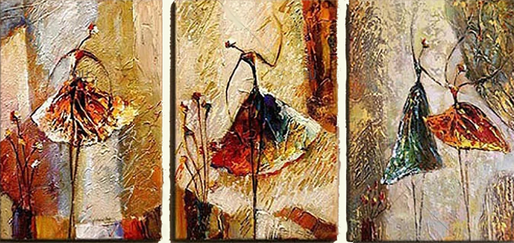 Group Painting Sets Dancing 3 Panel painting on canvas PAD0008