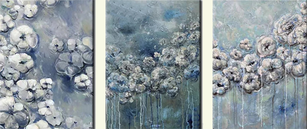 Group Painting Sets Flowers 3 Panel painting on canvas PAF0003
