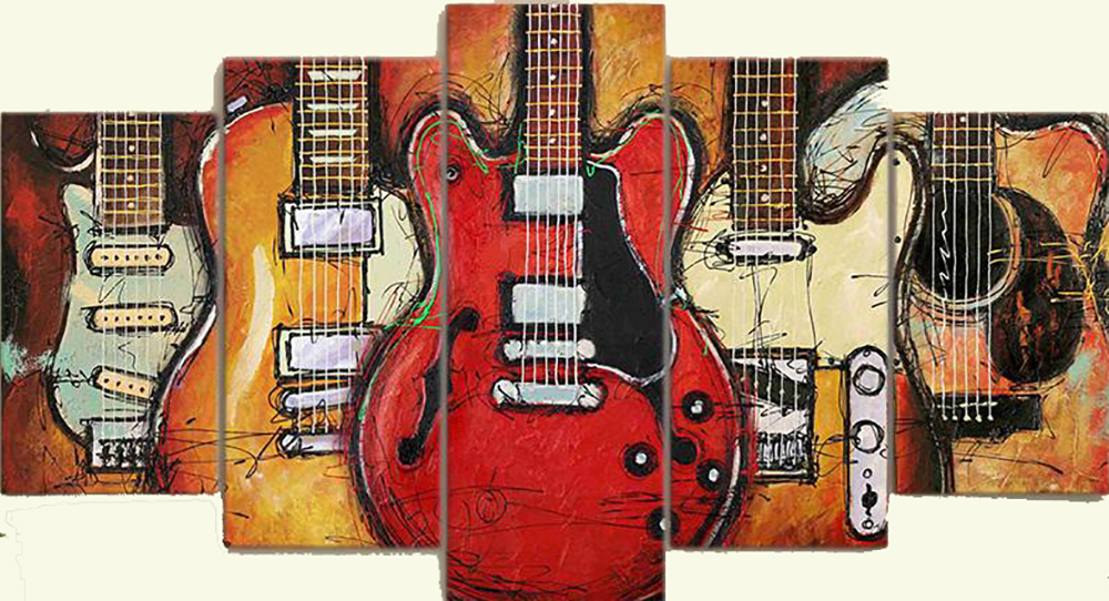 Group Painting Sets Music 5 Panel painting on canvas PAM0004