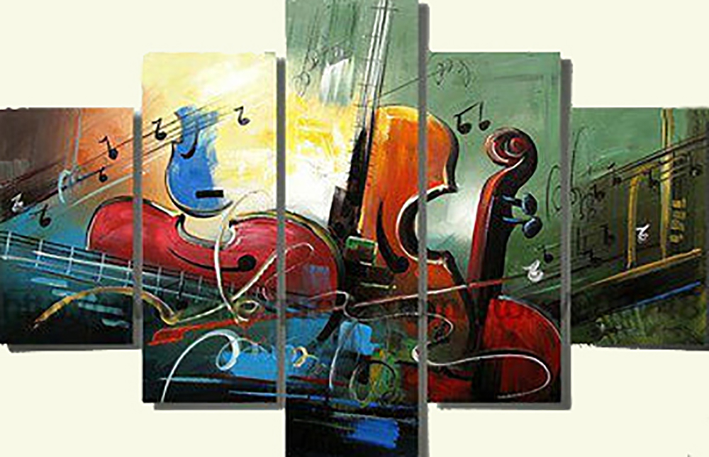 Group Painting Sets Music 5 Panel painting on canvas PAM0014