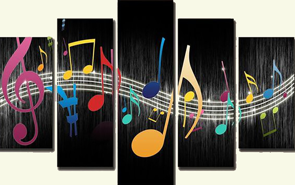 Group Painting Sets Music 5 Panel painting on canvas PAM0017
