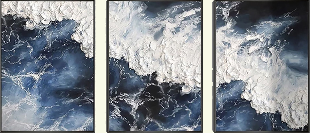 Group Painting Sets Seascape 3 Panel painting on canvas PAS0004